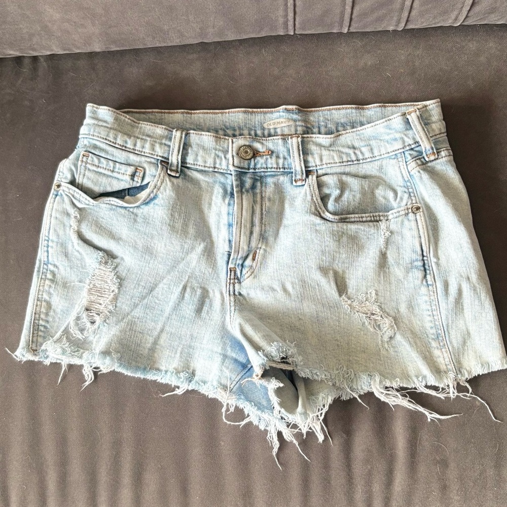 Old Navy Light Blue Distressed Denim Shorts